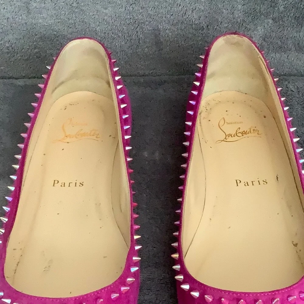 Christian Louboutin Anjalina Flat suede Fuchsia - Picture 10 of 14